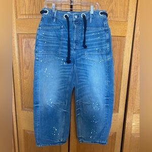 WE THE FREE MOXIE BARREL DENIM with Paint Splatter!  FREE PEOPLE 29